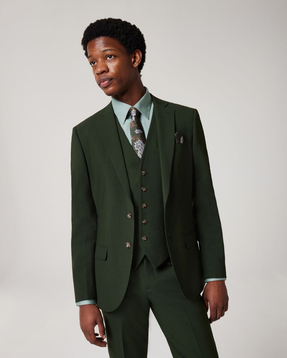 Slim Stretch Wool Blend Tailored Jacket